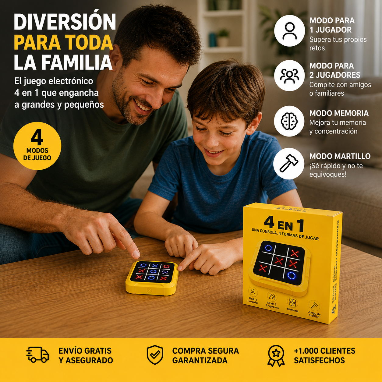 4 juegos en 1 para toda la familia